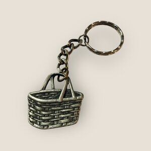Miniature Basket Keychain With Metal Wicker Design Longaberger